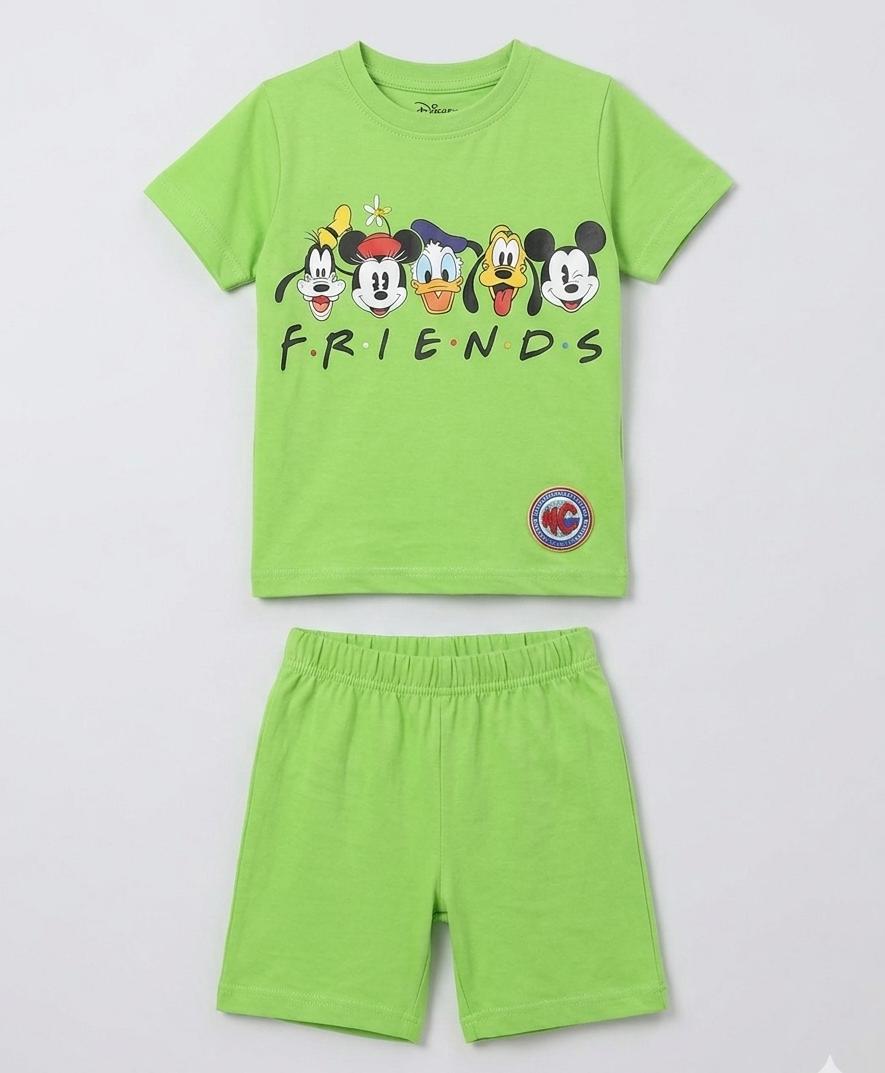 BOYS COMFORTABLE SHORTS & SHIRT SET FOR SUMMERS MADE IN PURE JERSEY COTTON- LIGHT GREEN