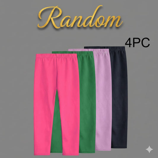 PACK OF 4 RANDOM VIBRANT SUMMER TIGHTS MADE IN PURE LYCRA JERSEY-RANDOM