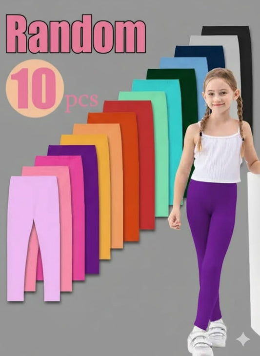 PACK OF 10 RANDOM VIBRANT SUMMER TIGHTS MADE IN PURE LYCRA JERSEY-RANDOM