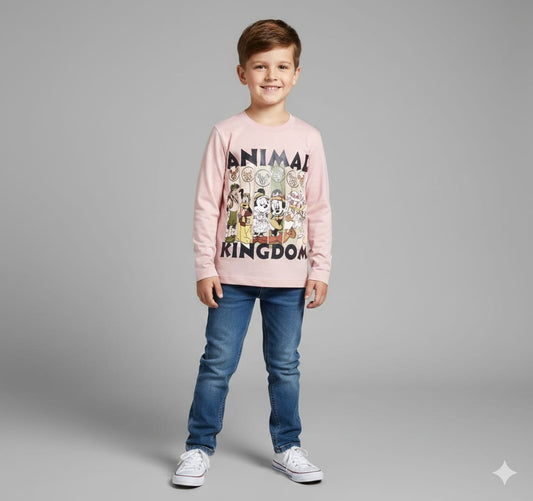 FULL SLEEVE COTTON JERSEY T SHIRT-BABY PINK