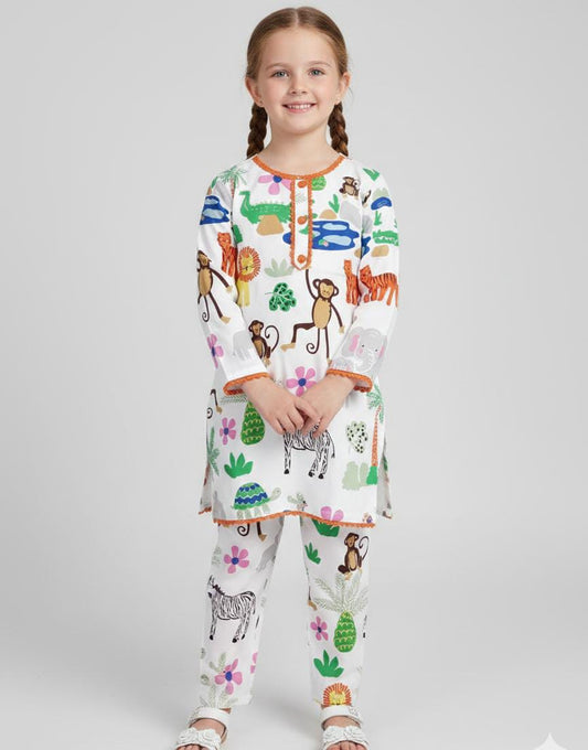EID SPECIAL! GIRLS COTTON SUIT IN BEAUTIFUL PRINT AND COLOUR
