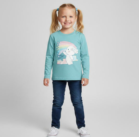 FULL SLEEVE T SHIRT MADE IN COTTON JERSEY-SKY BLUE