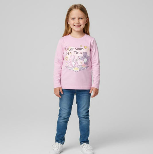 FULL SLEEVE T SHIRT IN PURE COTTON JERSEY-PINK