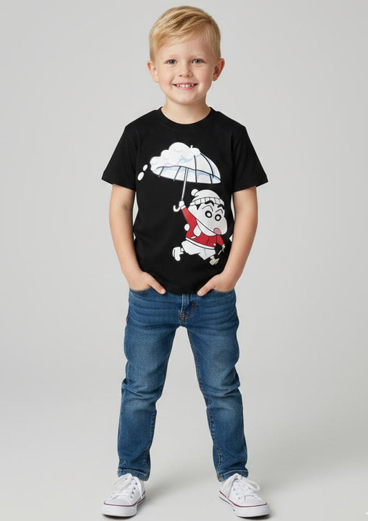 HALF SLEEVE COTTON JERSEY T SHIRT FOR SUMMERS-BLACK