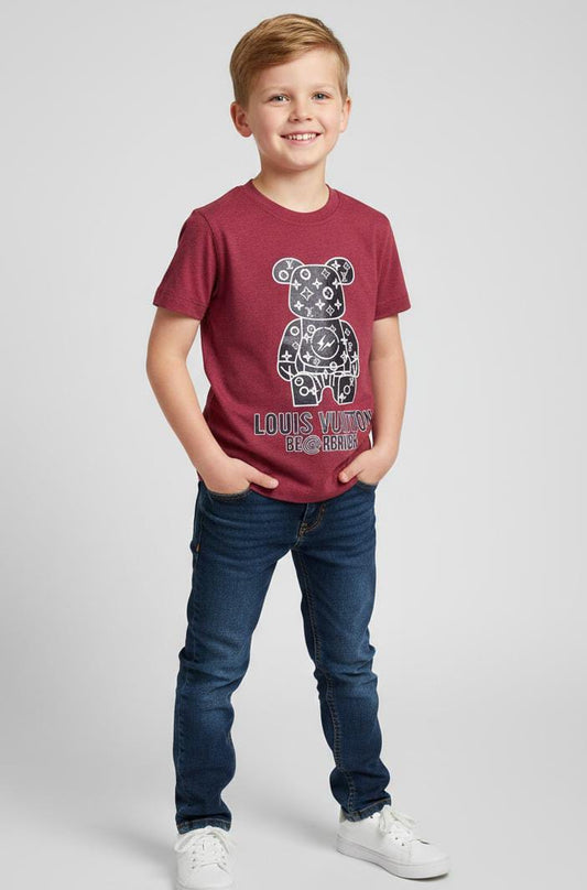 HALF SLEEVE COTTON JERSEY T SHIRT FOR SUMMERS-MEHROON