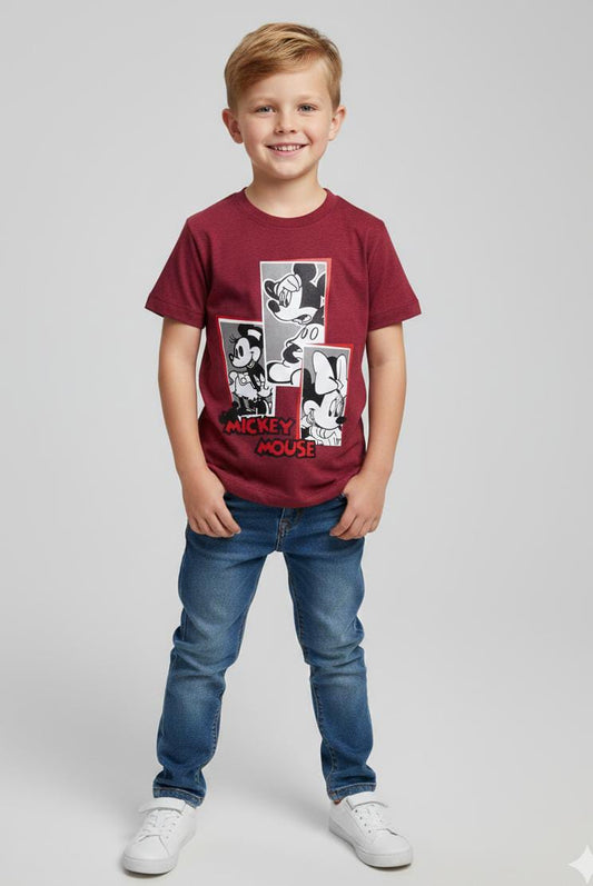HALF SLEEVE COTTON JERSEY T SHIRT FOR SUMMERS-MEHROON
