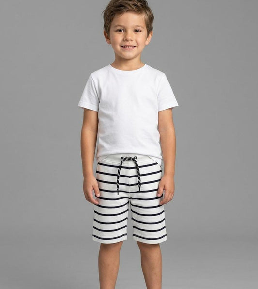 BOYS COMFORTABLE SHORTS BEST FOR SUMMER MADE IN COTTON-WHITE
