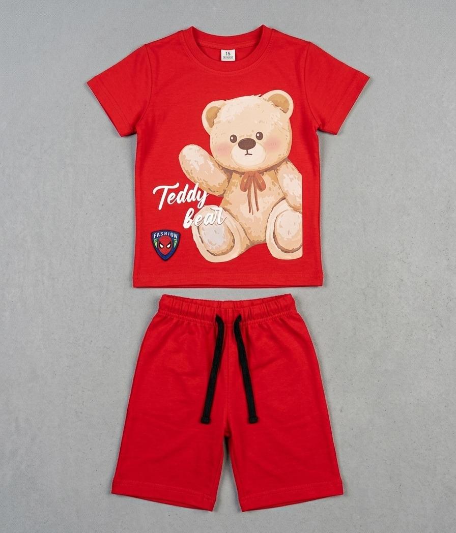 BOYS COMFORTABLE SHORTS & SHIRT SET FOR SUMMERS MADE IN PURE JERSEY COTTON- RED