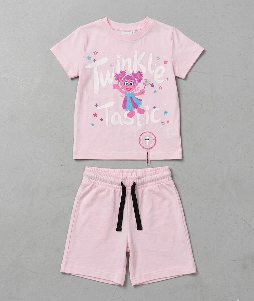 GIRLS COMFORTABLE SHORTS & SHIRT SET FOR SUMMERS MADE IN PURE JERSEY COTTON- LIGHT PINK