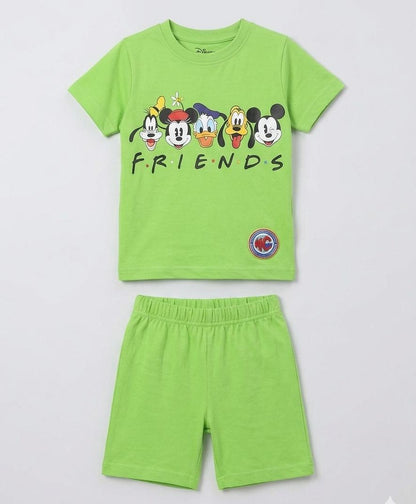 BOYS COMFORTABLE SHORTS & SHIRT SET FOR SUMMERS MADE IN PURE JERSEY COTTON- LIGHT GREEN