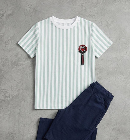 BOYS COMFORTABLE SHORTS & SHIRT SET FOR SUMMERS MADE IN COTTON