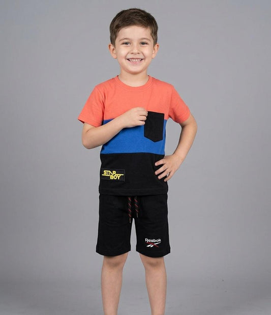 BOYS COMFORTABLE SHORTS & SHIRT SET FOR SUMMERS MADE IN COTTON