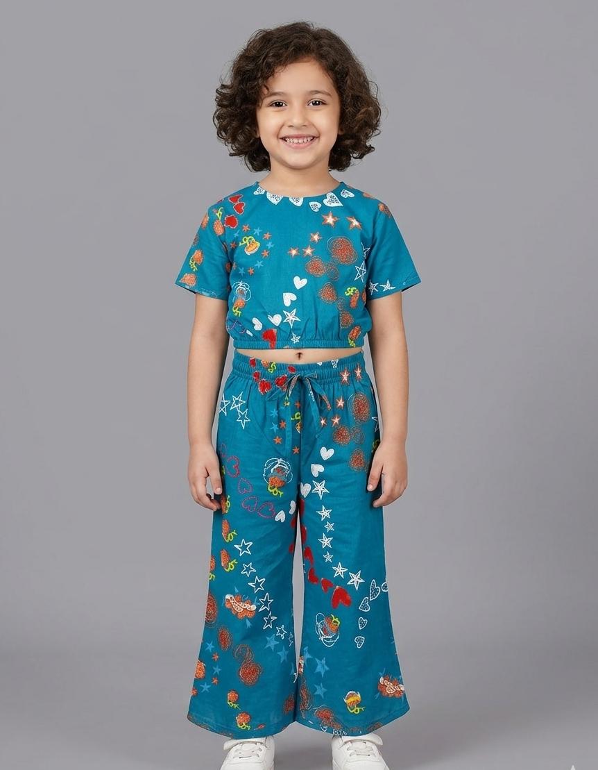 GIRL'S SCATE FISH SUIT! GIRLS TRENDY AND COMFORTABLE OUTFIT IN BEAUTIFUL PRINTS MADE IN PURE COTTON