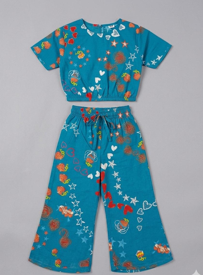 GIRL'S SCATE FISH SUIT! GIRLS TRENDY AND COMFORTABLE OUTFIT IN BEAUTIFUL PRINTS MADE IN PURE COTTON