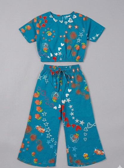 GIRL'S SCATE FISH SUIT! GIRLS TRENDY AND COMFORTABLE OUTFIT IN BEAUTIFUL PRINTS MADE IN PURE COTTON