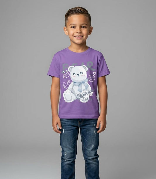 HALF SLEEVE COTTON JERSEY T SHIRT FOR SUMMERS IN BEST QUALITY -PURPLE
